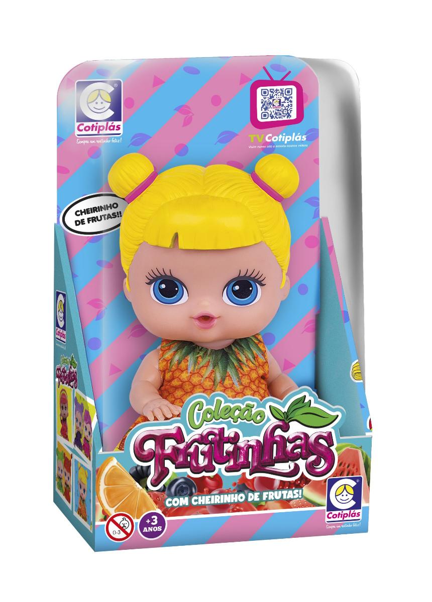 Bebê Boneca Coleção Frutinhas Cotiplás - Abacaxi de Vinil Perfumado